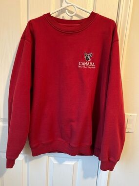 Canada Moose Embroidered Maroon Crewneck Sweatshirt